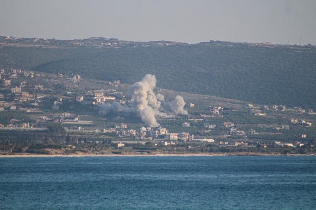 Smoke rises from the site of an Israeli strike that targeted the southern Lebanese village Mansoura on May 23, 2026. Lebanon was drawn into the Middle East war on March 2 when Tehran-backed militant group Hezbollah launched attacks on Israel to avenge the killing of the Iranian leader. Israel has responded with broad strikes across Lebanon and a ground offensive. On May 23, Lebanon's health ministry said Israeli attacks had killed 3,123 people since March 2, decrying an overnight strike that damaged a hospital in the southern city of Tyre as "further proof of the Israeli enemy's violation of humanitarian law". (Photo by KAWNAT HAJU / AFP)