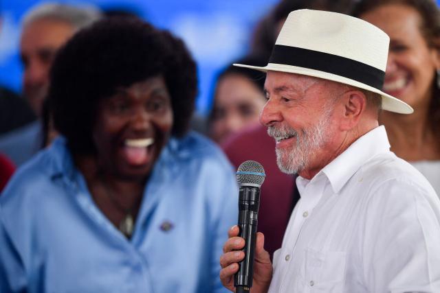 Brazil's President Luiz Inacio Lula da Silva speaks during the inauguration of the Center for Technological Development in Health (CDTS/Fiocruz) and the launch of the Center for Development and Production of CAR-T Therapies, which will allow national production of cell therapies at reduced prices, at Fiocruz in Rio de Janeiro, Brazil, on May 23, 2026. (Photo by Daniel RAMALHO / AFP)