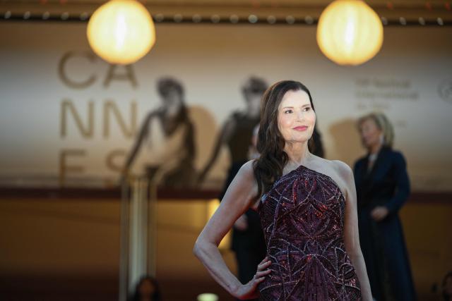 US actress Geena Davis poses on the red carpet ahead of the closing ceremony of the 79th edition of the Cannes Film Festival in Cannes, southern France, on May 23, 2026. (Photo by Olivier CHASSIGNOLE / AFP)