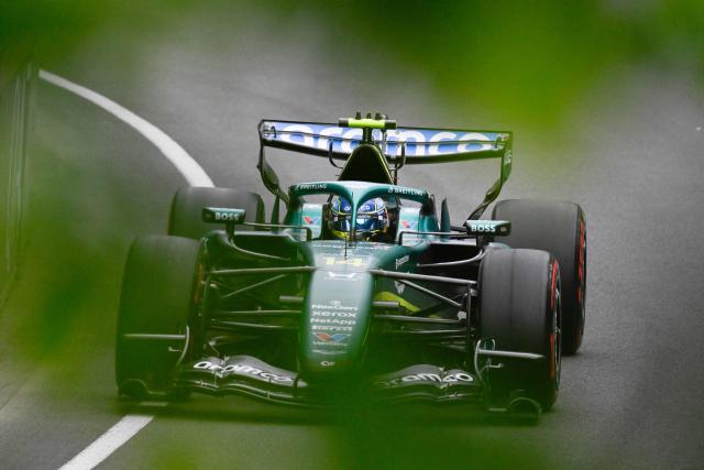 Aston Martin's Spanish driver Fernando Alonso races during the qualifying session for the 2026 Formula 1 Grand Prix du Canada at Circuit Gilles-Villeneuve in Montreal, Canada, on May 23, 2026. (Photo by Andrej Ivanov / AFP)
