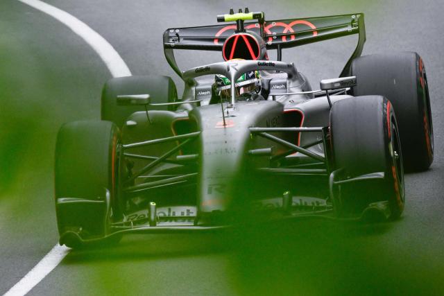 Audi's Brazilian driver Gabriel Bortoleto races during the qualifying session for the 2026 Formula 1 Grand Prix du Canada at Circuit Gilles-Villeneuve in Montreal, Canada, on May 23, 2026. (Photo by Andrej Ivanov / AFP)