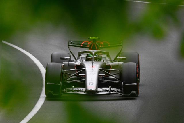 Audi's Brazilian driver Gabriel Bortoleto races during the qualifying session for the 2026 Formula 1 Grand Prix du Canada at Circuit Gilles-Villeneuve in Montreal, Canada, on May 23, 2026. (Photo by Andrej Ivanov / AFP)