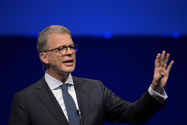 Deutsche Bank CEO Christian Sewing speaks on stage during the company's annual shareholder meeting on May 28, 2026 in Frankfurt am Main, western Germany. (Photo by Hannes P. Albert / AFP)