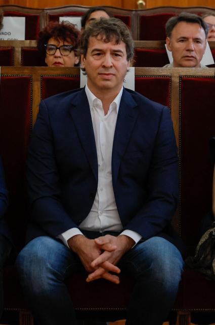 David Sanchez, brother of Spain's Prime Minister Pedro Sanchez, sits in court at the beginning of his trial at the Provincial Court of Badajoz in Badajoz on May 28, 2026. David Sanchez Perez-Castejon, the brother of Spain's Prime Minister Pedro Sanchez,  arrived Thursday to stand trial on allegations of receiving favorable treatment to secure a tailor-made job which was later converted into head of the provinces Performing Arts Office, in Badajoz. He is charged along with 10 others for alleged crimes of administrative malfeasance and influence peddling. (Photo by Andres BALLESTEROS / EFE pool / AFP)