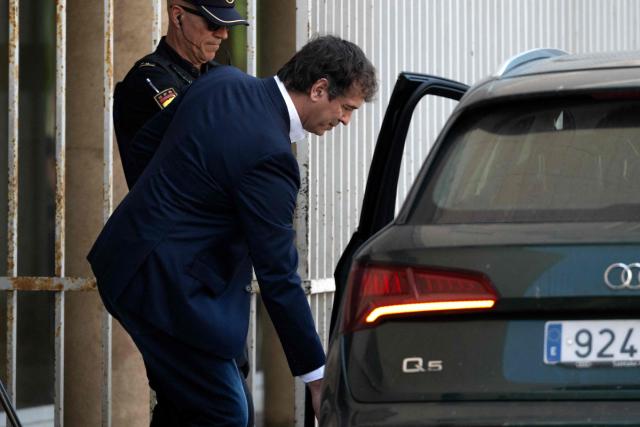David Sanchez, the brother of Spain's Prime Minister Pedro Sanchez leaves the Provincial Court of Badajoz, in Badajoz on May 28, 2026. David Sanchez went on trial on allegations of receiving favorable treatment to secure a tailor-made job which was later converted into head of the province’s Performing Arts Office, in Badajoz. He is charged along with 10 others for alleged crimes of administrative malfeasance and influence peddling. (Photo by JORGE GUERRERO / EFE pool / AFP)