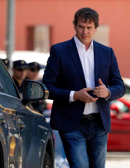 David Sanchez, the brother of Spain's Prime Minister Pedro Sanchez leaves the Provincial Court of Badajoz, in Badajoz on May 28, 2026. David Sanchez went on trial on allegations of receiving favorable treatment to secure a tailor-made job which was later converted into head of the province’s Performing Arts Office, in Badajoz. He is charged along with 10 others for alleged crimes of administrative malfeasance and influence peddling. (Photo by JORGE GUERRERO / EFE pool / AFP)