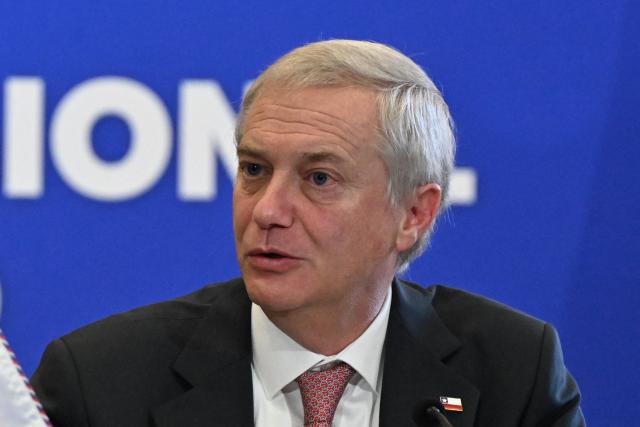 Chile's President Jose Antonio Kast gestures during the meeting "Santiago’s regional commitment against transnational organised crime" in Santiago on May 28, 2026. (Photo by RODRIGO ARANGUA / AFP)