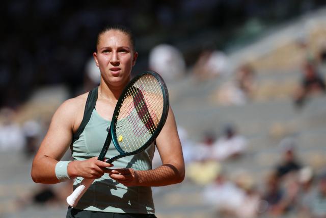 France's Diane Parry reacts to a point against US Ann Li during their women's singles match on day 5 of the French Open tennis tournament on Court Philippe-Chatrier at the Roland-Garros Complex in Paris on May 28, 2026. (Photo by Alain JOCARD / AFP)