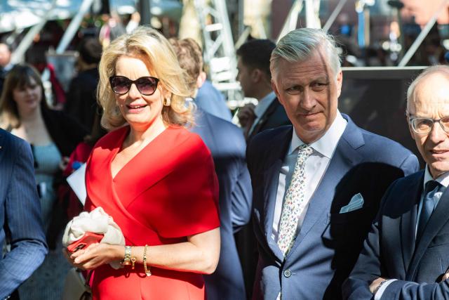 King Philippe and Queen Mathilde of Belgium make their way to their seats in Harvard Yard for the 175th Commencement ceremony at Harvard University in Cambridge, Massachusetts, on May 28, 2026. Their daughter Princess Elisabeth, the heir apparent to the Belgian throne, is graduating with a Master's degree in Public Policy from Harvard Kennedy School. (Photo by Joseph Prezioso / AFP)