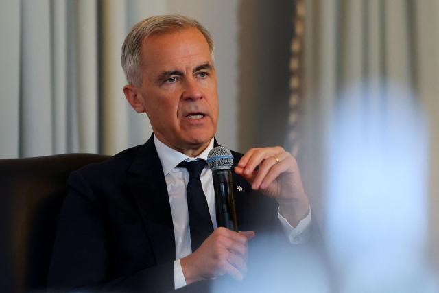 Canadian Prime Minister Mark Carney speaks at the Economic Club in New York on May 28, 2026. (Photo by ANGELA WEISS / AFP)