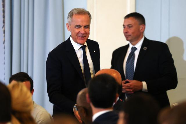 Canadian Prime Minister Mark Carney attends an event at the Economic Club in New York on May 28, 2026. (Photo by ANGELA WEISS / AFP)