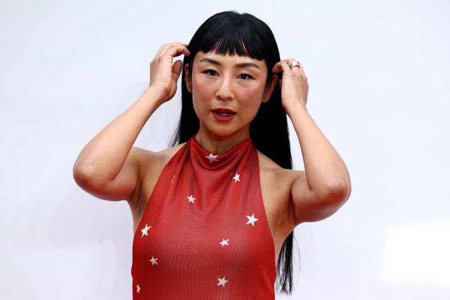 US actor Greta Lee poses upon arrival to attend the red carpet for the UK launch event of the film 'Toy Story 5' in London on May 28, 2026. (Photo by Henry NICHOLLS / AFP)