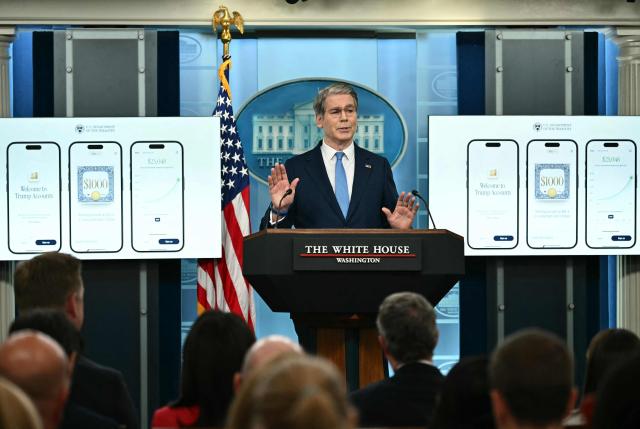 US Secretary of Treasury Scott Bessent speaks during a press briefing in the Brady Briefing Room of the White House in Washington, DC, on May 28, 2026. (Photo by Kent NISHIMURA / AFP)