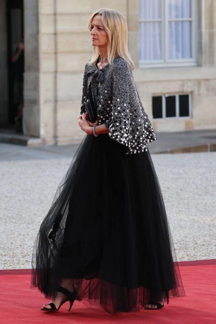 French fashion house Dior's head and and Executive Vice-President of Louis Vuitton, Delphine Arnault arrives for a state dinner as part of Indonesia's President's visit at The Elysee Presidential Palace in Paris on May 28, 2026. (Photo by Ludovic MARIN / AFP)