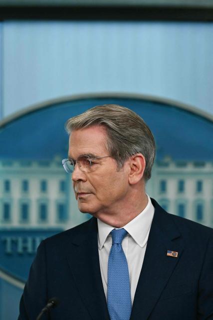 US Secretary of Treasury Scott Bessent speaks during a press briefing in the Brady Briefing Room of the White House in Washington, DC, on May 28, 2026. (Photo by Kent NISHIMURA / AFP)