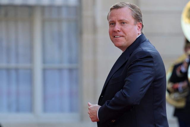CEO of Seche Environment Maxime Seche arrives for a state dinner as part of Indonesia's President's visit at The Elysee Presidential Palace in Paris on May 28, 2026. (Photo by Ludovic MARIN / AFP)