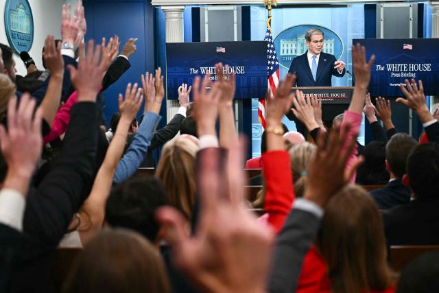 US Secretary of Treasury Scott Bessent takes questions from reporters during a press briefing in the Brady Briefing Room of the White House in Washington, DC, on May 28, 2026. (Photo by Kent NISHIMURA / AFP)