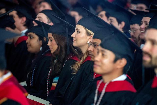 Princess Elisabeth of Belgium attends the Harvard Kennedy School 2026 Commencement Ceremony at Harvard University in Cambridge, Massachusetts, on May 28, 2026. Princess Elisabeth, the heir apparent to the Belgian throne, is graduating with a Master's degree in Public Policy from Harvard Kennedy School. (Photo by Joseph Prezioso / AFP)