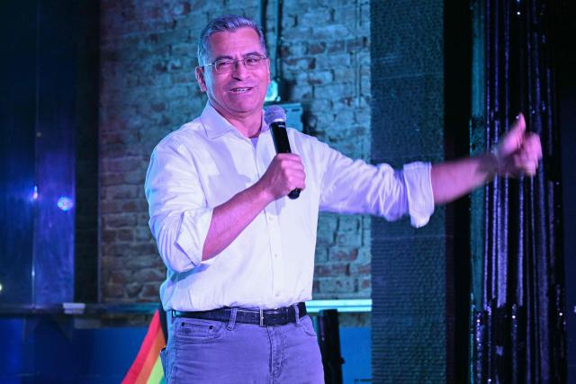 Democratic gubernatorial candidate Xavier Becerra speaks during a get-out-the-vote event in West Hollywood, California, on May 28, 2026. (Photo by Frederic J. Brown / AFP)