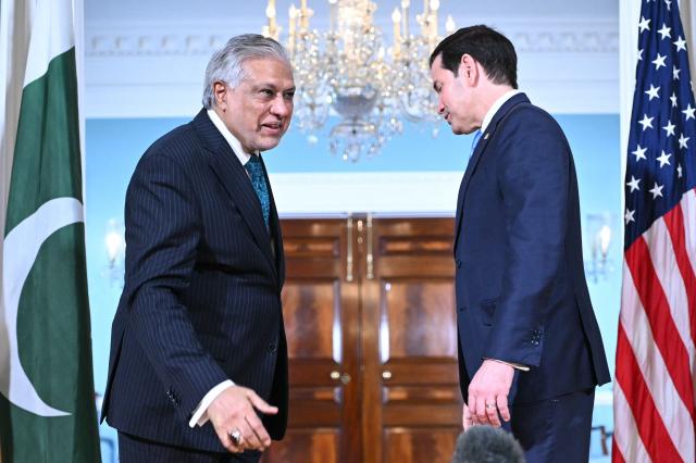 US Secretary of State Marco Rubio meets with Pakistan's Foreign Minister Ishaq Dar (L) in the Treaty Room of the State Department on May 29, 2026 in Washington, DC. (Photo by Mandel NGAN / AFP)