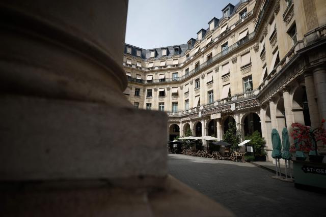 This photograph shows a view of Theatre Edouard VII currently hosting a play entitled "Deuxieme Partie" starring French singer and actor Patrick Bruel in Paris on May 29, 2026. A performance of the play "Deuxieme Partie" was briefly disrupted on the evening of May 27, 2026 in Paris by activists from the feminist collective Nous Toutes who had taken their seats in the Theatre Edouard VII, according to videos posted on social media. Patrick Bruel is currently facing four rape allegations in France and a judicial investigation into sexual assault in Belgium. He denies all the allegations against him. (Photo by SIMON WOHLFAHRT / AFP)