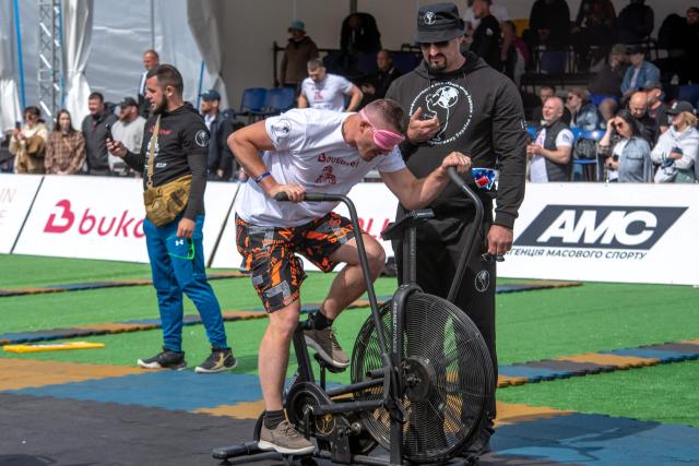A Ukrainian veteran competes in the Multisport Festival for Veterans in Bukovel, south-western Ukraine on May 29, 2026, amid the Russian invasion of Ukraine. Competitions are held in individual and team formats, combining strength, functional and adaptive elements to allow participants to demonstrate their abilities. The events are designed for war veterans, taking into account varying levels of physical fitness, recovery needs, service experience and rehabilitation requirements. (Photo by Mykola SYNELNYKOV / AFP)
