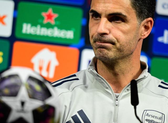 Arsenal's Spanish manager Mikel Arteta addresses a MD-1 press conference on May 29, 2026, the eve of the UEFA Champions League final football match between Paris Saint-Germain (PSG) and Arsenal at the Puskas Arena in Budapest. Paris Saint-Germain (PSG) face Arsenal in the UEFA Champions League final football match on May 30, 2026 in Budapest. (Photo by INA FASSBENDER / POOL / AFP)