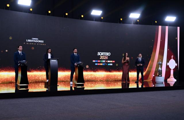 General view taken during the Copa Libertadores round of 16 draw in Luque, Paraguay, on May 29, 2026. (Photo by DANIEL DUARTE / AFP)