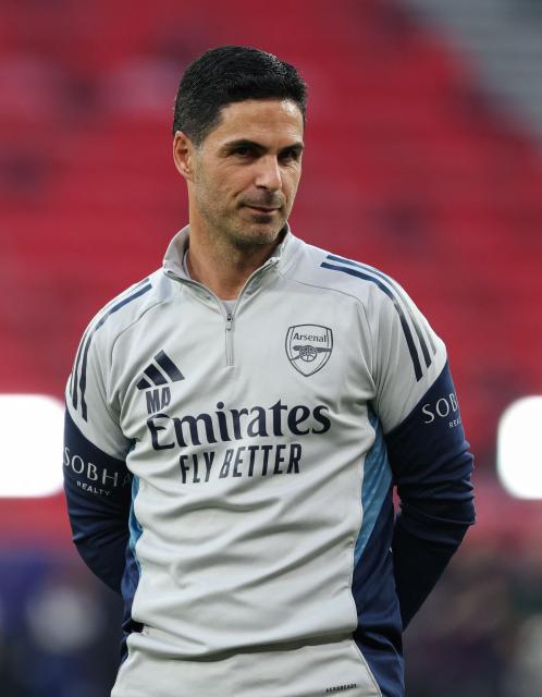Arsenal's Spanish manager Mikel Arteta attends a MD-1 training session of Arsenal FC at the Puskas Arena in Budapest on May 29, 2026, on the eve of the UEFA Champions League final football match between Paris Saint-Germain (PSG) and Arsenal FC. Paris Saint-Germain (PSG) face Arsenal in the UEFA Champions League final football match on May 30, 2026 in Budapest. (Photo by FRANCK FIFE / AFP)