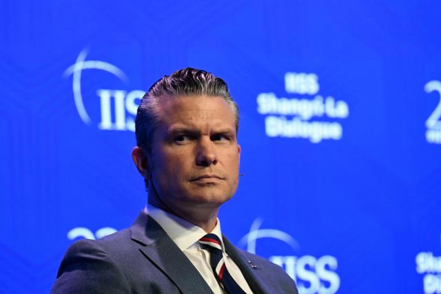 US Secretary of Defense Pete Hegseth delivers an address during the 23rd Shangri-La Dialogue summit in Singapore on May 30, 2026. (Photo by JAM STA ROSA / AFP)