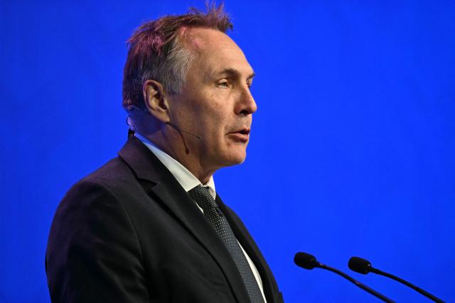 Norway's Defence Minister Tore Sandvik gives a speech at the 23rd Shangri-La Dialogue summit in Singapore on May 30, 2026. (Photo by JAM STA ROSA / AFP)