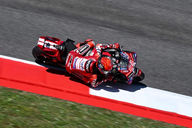 Ducati Lenovo Team's Spanish MotoGP rider Marc Marquez takes part in the Qualifying session for the Italian Moto GP Grand Prix at Mugello circuit, in Mugello, near Florence, on May 30, 2026. (Photo by Andreas SOLARO / AFP)