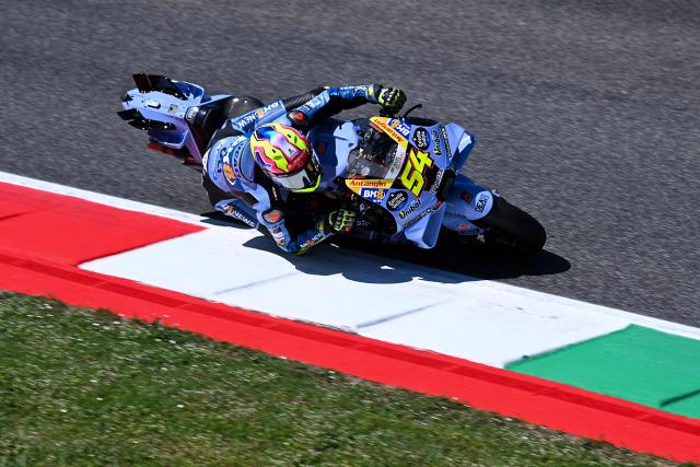 BK8 Gresini Racing MotoGP team's Spanish MotoGP rider Fermin Aldeguer takes part in the Qualifying session for the Italian Moto GP Grand Prix at Mugello circuit, in Mugello, near Florence, on May 30, 2026. (Photo by Andreas SOLARO / AFP)