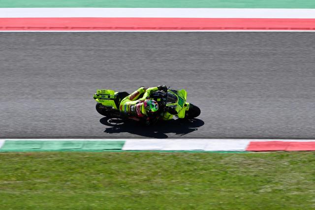 Pertamina Enduro VR46 Raging Team's Italian MotoGP rider Franco Morbidelli takes part in the Qualifying session for the Italian Moto GP Grand Prix at Mugello circuit, in Mugello, near Florence, on May 30, 2026. (Photo by Andreas SOLARO / AFP)