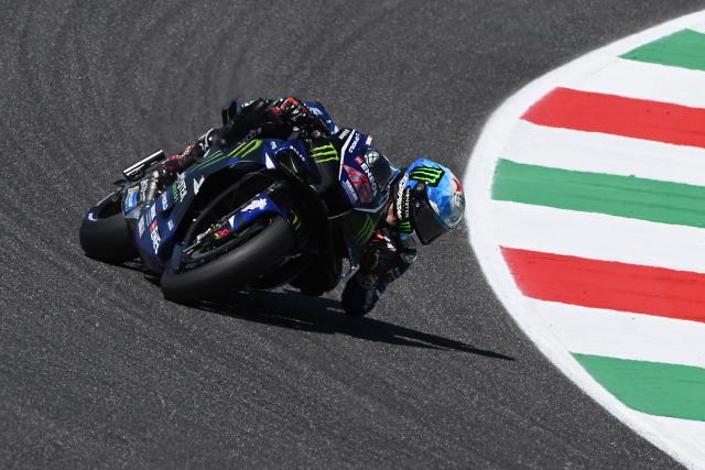 Monster Energy Yamaha MotoGP team's Spanish rider Alex Rins takes part in the Qualifying session for the Italian Moto GP Grand Prix at Mugello circuit, in Mugello, near Florence, on May 30, 2026. (Photo by Andreas SOLARO / AFP)