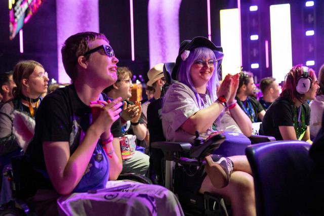 Visitors attend the gaming convention for the livestreaming video platform Twitch, TwitchCon Europe, in Ahoy in Rotterdam on May 30, 2026. (Photo by Lina SELG / AFP)