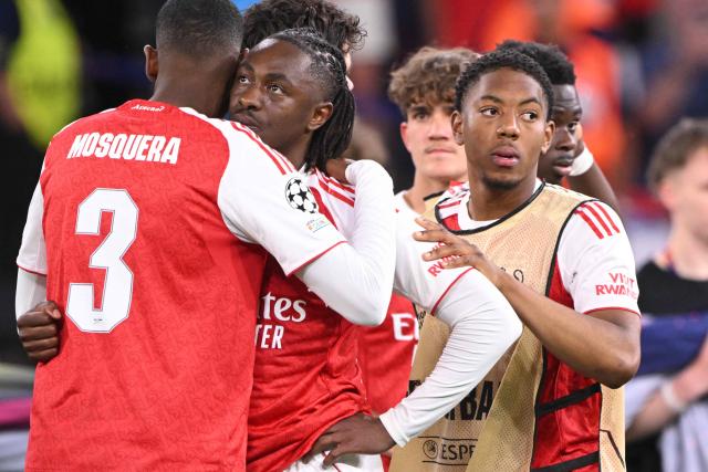 Arsenal's English midfielder #10 Eberechi Eze reacts after the teams loss during the UEFA Champions League final football match between Paris Saint-Germain (PSG) and Arsenal FC at the Puskas Arena in Budapest on May 30, 2026. (Photo by Antonin THUILLIER / AFP)