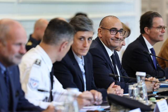 terior Minister Laurent Nunez (R) and French Director of DGSI (Direction generale de la securite interieure) Celine Berthon (2nd L) attend a meeting with Algeria's Interior minister at the French Interior Ministry in Paris on June 1, 2026. France's Interior minister hists his ALgerian counterpart for a ‘working visit’, which could mark a new stage in the thawing of relations between Algeria and France. (Photo by Kenzo TRIBOUILLARD / POOL / AFP)