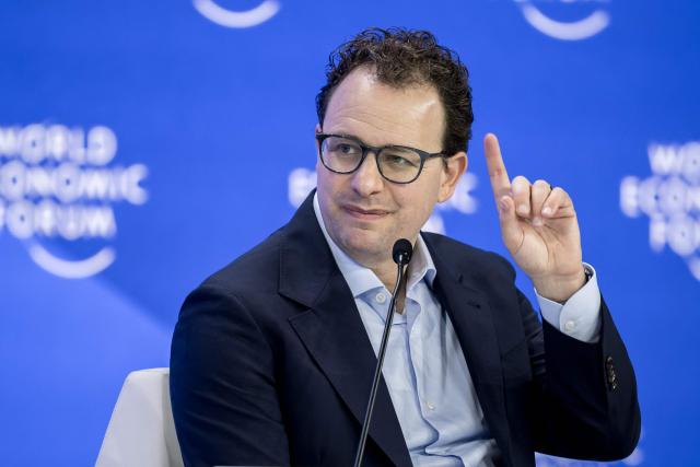 (FILES) Anthropic CEO Dario Amodei gestures as he addresses the audience as part of a session on AI during the World Economic Forum (WEF) annual meeting in Davos on January 23, 2025. AI giant Anthropic, the maker of the Claude chatbot, announced on June 1, 2026, that it had filed confidentially for an IPO, as the AI companies in Silicon Valley look to raise the huge sums needed to power the AI frenzy. (Photo by FABRICE COFFRINI / AFP)