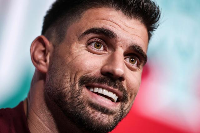 Portugal’s midfielder Ruben Neves gives a press conference ahead of the FIFA World Cup 2026 at Cidade do Futebol in Oeiras on June 1, 2026. (Photo by PATRICIA DE MELO MOREIRA / AFP)