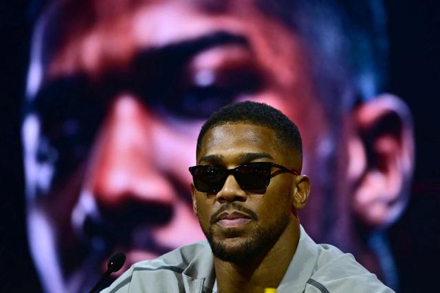 Britain's Anthony Joshua attends a press conference in London on June 1, 2026, ahead of the boxing match against Albania's Kristian Prenga in Saudi Arabia in July. (Photo by Ben STANSALL / AFP)