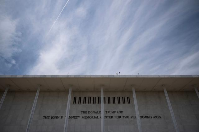 The Donald J. Trump and John F. Kennedy Memorial Center for the Performing Arts in Washington, DC, on June 1, 2026. A US judge on May 29, 2026, ruled that the famed Kennedy Center for the Performing Arts had been illegally renamed after President Donald Trump and that his name must be taken down. (Photo by Kent Nishimura / AFP)