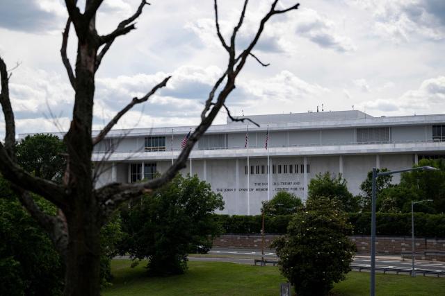 The Donald J. Trump and John F. Kennedy Memorial Center for the Performing Arts in Washington, DC, on June 1, 2026. A US judge on May 29, 2026, ruled that the famed Kennedy Center for the Performing Arts had been illegally renamed after President Donald Trump and that his name must be taken down. (Photo by Kent Nishimura / AFP)