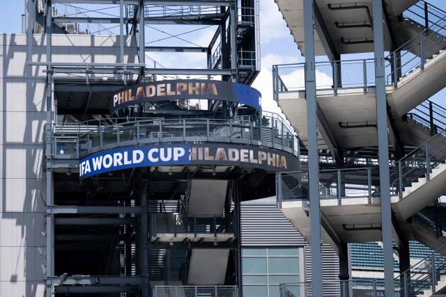 A view of Philadelphia Stadium (temporarily renamed from Lincoln Financial Field) ahead of the 2026 FIFA World Cup in Philadelphia, Pennsylvania, on June 1, 2026. (Photo by Brendan Smialowski / AFP)
