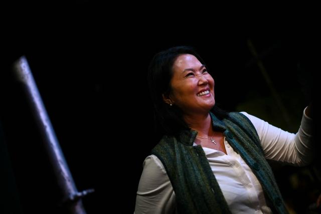 Peru's presidential candidate for the Fuerza Popular party, Keiko Fujimori, smiles during a campaign rally in Huacho, north of Lima, Peru, on June 2, 2026. Peruvians will choose on June 7, 2026 their president from between the right-wing Keiko Fujimori, heir to a political dynasty that divides the nation, and the left-wing Roberto Sánchez: two diametrically opposed visions for a country plagued by instability and crime. (Photo by ERNESTO BENAVIDES / AFP)