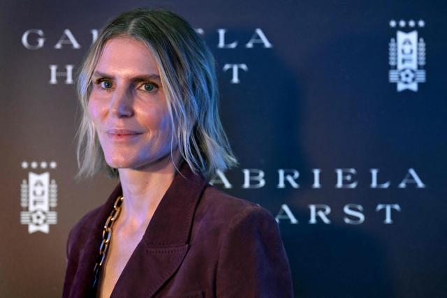 Uruguayan-US fashion designer Gabriela Hearst poses for a picture before the unveilling of Uruguay's national football team official suits ahead of the 2026 FIFA World Cup at the Centenario Stadium in Montevideo, on June 2, 2026. The outfits, designed by Hearst, were made from Uruguayan merino wool. (Photo by Eitan ABRAMOVICH / AFP)
