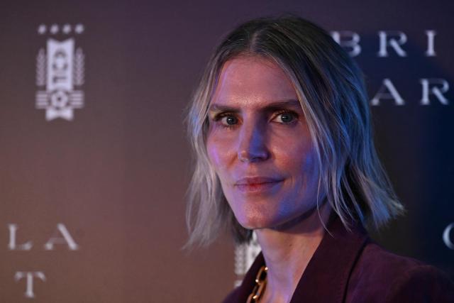 Uruguayan-US fashion designer Gabriela Hearst poses for a picture during the presentation of the Uruguayan national football team’s official suits ahead of the 2026 FIFA World Cup at the Centenario Stadium in Montevideo, on June 2, 2026. The outfits, designed by Hearst, were made from Uruguayan merino wool. (Photo by Eitan ABRAMOVICH / AFP)