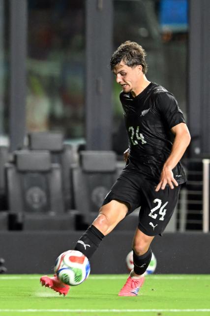 New Zealand's defender #24 Callan Elliot controls the ball during an international friendly football match between Haiti and New Zealand at Inter Miami CF Stadium in Fort Lauderdale, Florida on June 2, 2026. (Photo by CHANDAN KHANNA / AFP)