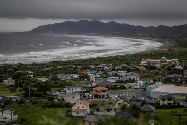 Waves hit the coastline as severe tropical storm Jangmi approaches in Tateyama, Chiba prefecture on June 3, 2026. (Photo by Yuichi YAMAZAKI / AFP)
