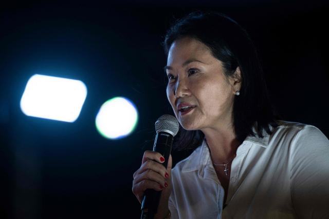 Peru's presidential candidate for the Fuerza Popular party, Keiko Fujimori, is seen during a campaign rally in Huacho, north of Lima, Peru, on June 2, 2026. Peruvians will choose on June 7, 2026 their president from between the right-wing Keiko Fujimori, heir to a political dynasty that divides the nation, and the left-wing Roberto Sánchez: two diametrically opposed visions for a country plagued by instability and crime. (Photo by Ernesto BENAVIDES / AFP)